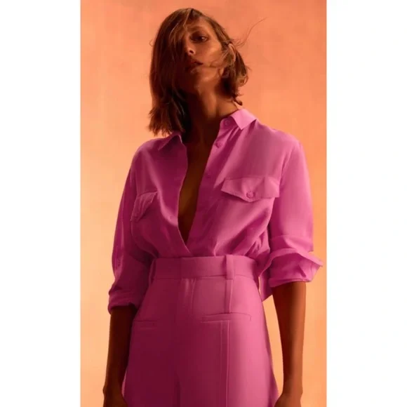 ZARA • Bubblegum Pink Super High-Waisted Mini Shorts, XS - Picture 14 of 16